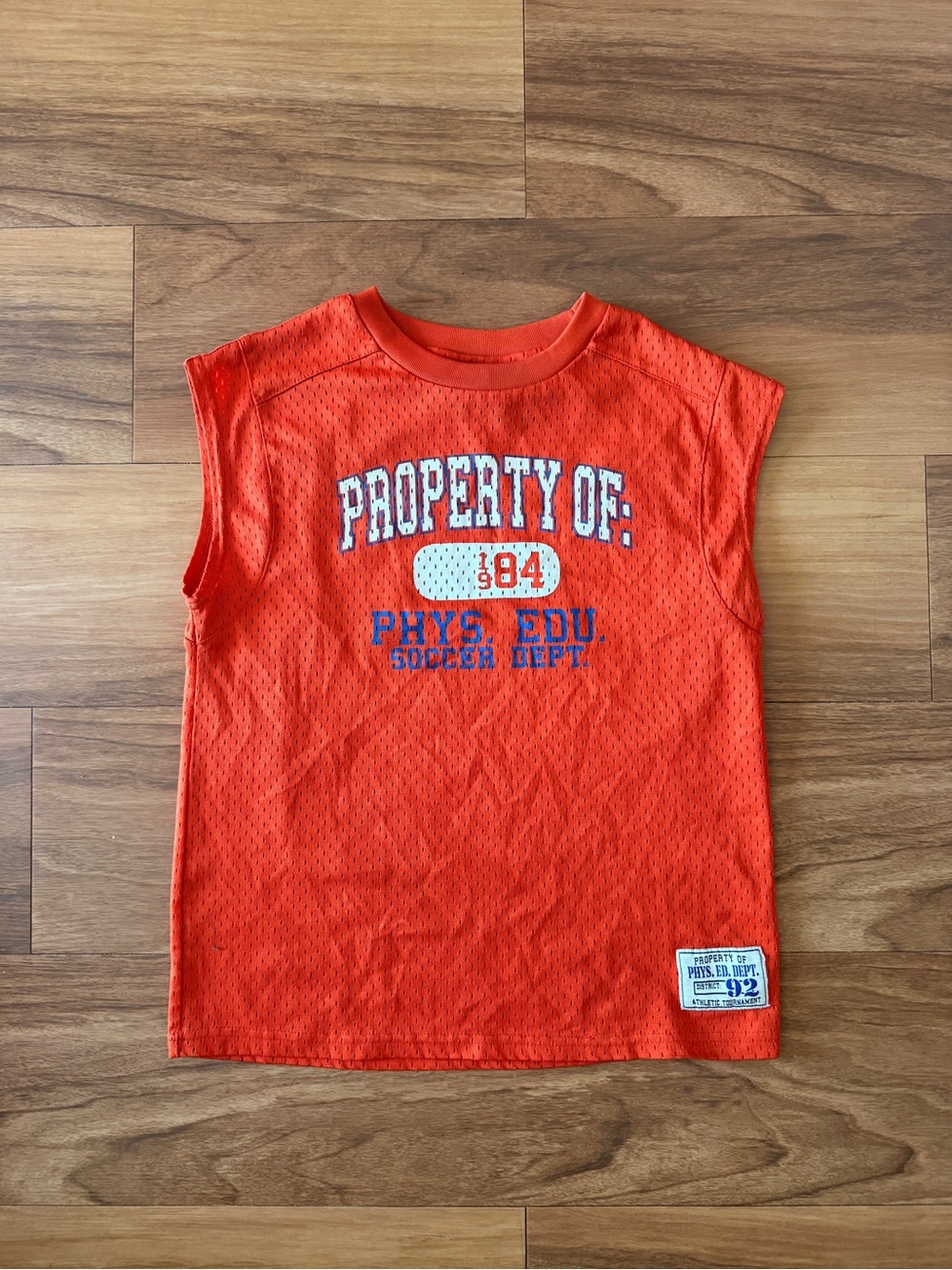 STARTER orange sleeveless athletic gym soccer jersey
